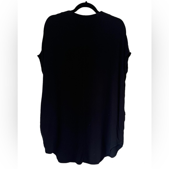 Oak + FORT Button Front Mini Midi Coverup Dress Shirtdress Black S - Picture 4 of 9